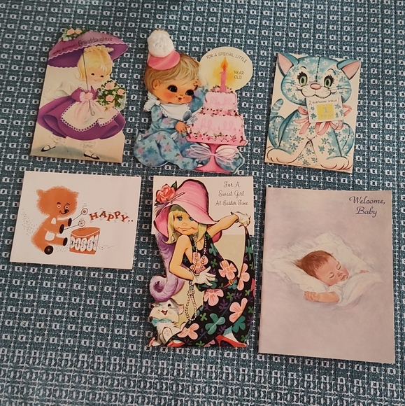 Vintage Used Baby Valentine Christmas Birthday Cards.  Approximately 97 cards - Picture 14 of 16